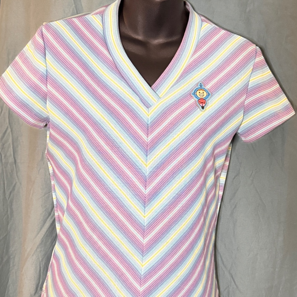 Rave - MTV - VIACOM Vintage SPACE KID Fruit Stripe V-Neck Top 1990’s - Large